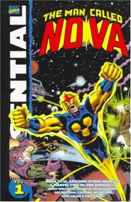 Bestselling Comics (2006) - Essential Nova Volume 1 TPB (Essential) by Marv Wolfman - Flying - Blue Costume - Muscles - Outer Space - Yellow Helmet