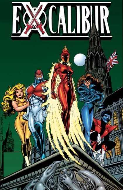 Bestselling Comics (2006) - The Sword Is Drawn (Excalibur Classic, Vol. 1) by Chris Claremont - Superheroes - British Flag - Moon - Blonde - Tower