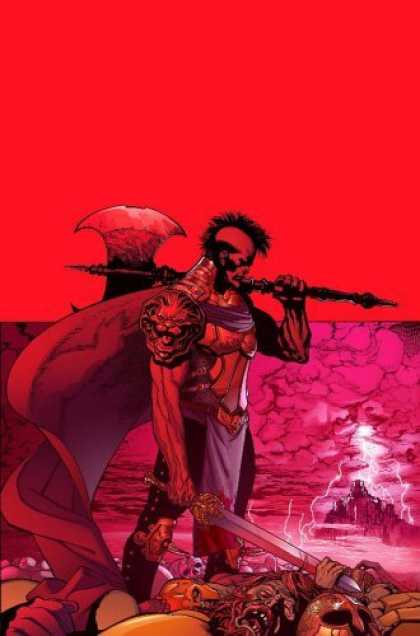 Bestselling Comics (2006) - Ares: God of War by Michael Avon Oeming - Red - Weapon - Pink - Lighting - Lion