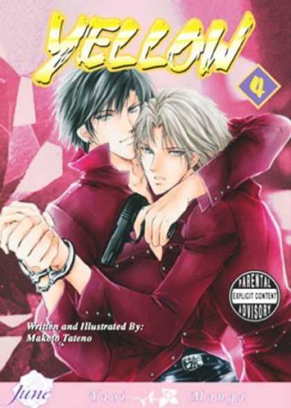 Bestselling Comics (2006) - Yellow Box Set (Yaoi) by Makoto Tateno - Yellow - White Hair - Black Hair - Hand Cuffs - Gun