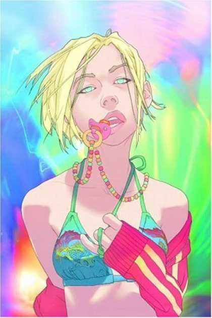 Bestselling Comics (2006) - NYX: Wannabe TPB (Nyx (Graphic Novels)) by Joe Quesada - Girl - Pacifier - Beads - Pink Sweater - Blonde Hair
