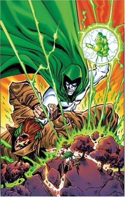 Bestselling Comics (2006) - Day of Vengeance (Infinite Crisis) (Countdown to Infinite Crisis) by Judd Winick - Green Caped Man - Brown Robed Man - Green Fist - Green Power Ball - Shattering Ground