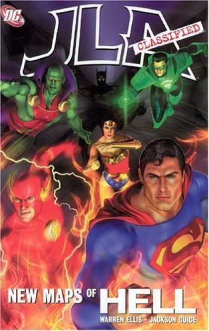 Bestselling Comics (2006) - JLA Classified: New Maps of Hell ((Justice League of America)) by Warren Ellis - New Maps Of Hell - Green Lantern And Friends - Wonderwoman In The Middle - Superman Leads The Pack - Batman In The Shadows
