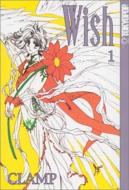 Bestselling Comics (2006) - Wish #1 by Clamp - Flower - Girl - Angel Wings - White And Red - Flowing