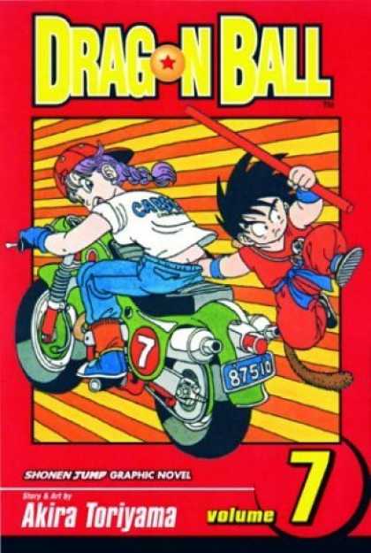 Bestselling Comics (2006) - Dragon Ball, Vol. 7 - Motorcycle - Purple Hair - Akira Toriyama - License Plate - Weapon