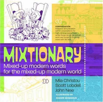 Bestselling Comics (2006) - Mixtionary by Mia Christou - Mixtionary - Boy And Girl Beaming - Children Squashed Into A Pile - Compensation - Mixed Up Modern Words