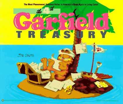 Bestselling Comics (2006) - Fourth Garfield Treasury by Jim Davis - Garfield Treasury - Cat - Treasure Chest - Desert Island - Palm Tree