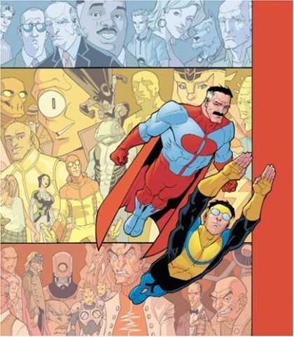 Bestselling Comics (2006) - Invincible: The Ultimate Collection, Vol. 1 by Robert Kirkman - One-eyed Alien - Monsters - Red Costume - Yellow - Black