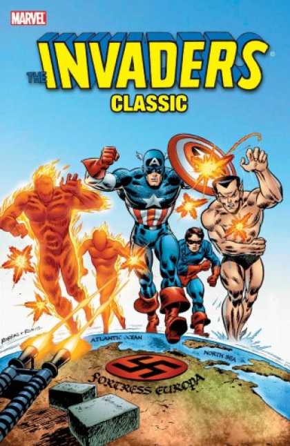 Bestselling Comics (2007) - Invaders Classic, Vol. 1 (Marvel Comics, Avengers) by Roy Thomas - The Invaders Classic - Mr America - Swastika - Earth - Gunfire