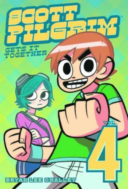 Bestselling Comics (2007) - Scott Pilgrim, Vol 4: Scott Pilgrim Gets It Together by Bryan Lee O'Malley - Girl - Boy - Fist - Goggles - Four