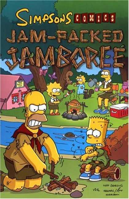 Bestselling Comics (2007) - Simpsons Comics Jam-Packed Jamboree by Matt Groening - Fly-bound - Fire It Up - Bad Matches - Camp Simpson - Girls Beat Boys
