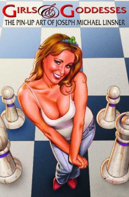 Bestselling Comics (2007) - Girls & Goddesses: The Pin-Up Art Of Joseph Michael Linsner by Joseph Michael Li - Woman - Buxom - Chessboard - Pawns - Blue