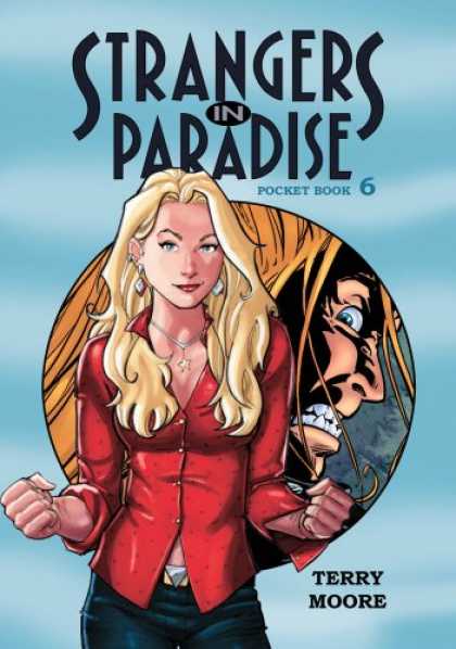 Bestselling Comics (2007) - Strangers In Paradise Pocket Book 6 (Strangers in Paradise (Graphic Novels)) by - Terry Moore - Blonde Woman - Tight Red Top - Star Necklace - Diamon Earings