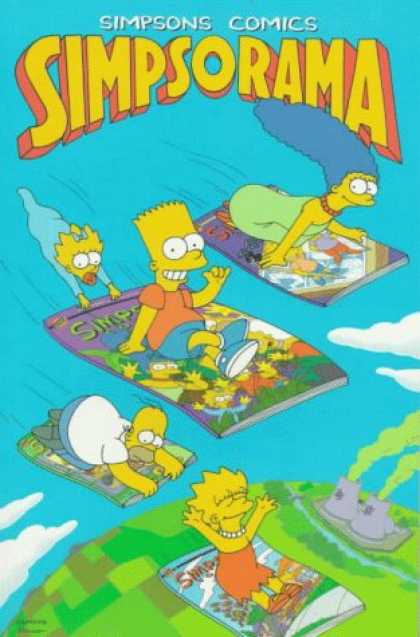 Bestselling Comics (2007) - Simpsons Comics Simpsorama by Matt Groening - Marge Simpson - Homer Simpson - Bart Simpson - Lisa Simpson - Flying Carpet