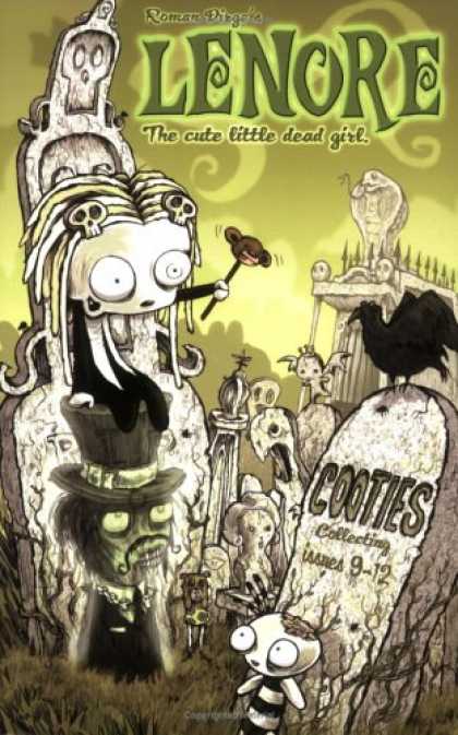 Bestselling Comics (2007) - Lenore, The Cute Little Dead Girl: Cooties! (Issues 9-12) by Roman Dirge - Graveyard - Dead Girl - Dolls - Bird - Headstones