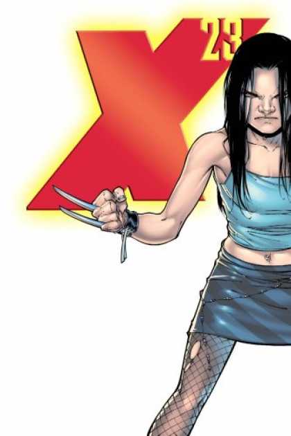 Bestselling Comics (2007) - Astonishing X-Men: X-23 - Innocence Lost (Wolverine) by Craig Kyle - Claws - Woman - X 23 - Blue Skirt - Black Hair