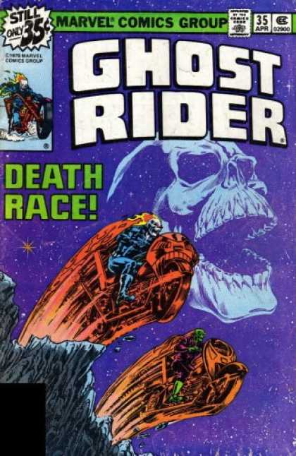 Bestselling Comics (2007) - Essential Ghost Rider, Vol. 2 (Marvel Essentials) by Gerry Conway - Death Race - Two Bikes - Skeleton - Riding A Bike - Stars
