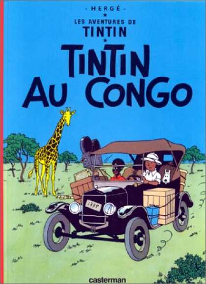 Bestselling Comics (2007) - Tintin Au Congo (Book is NOT Bilingual) (Tintin) by Herge - One Animal - Jeep - One Boy - Hat - One Box