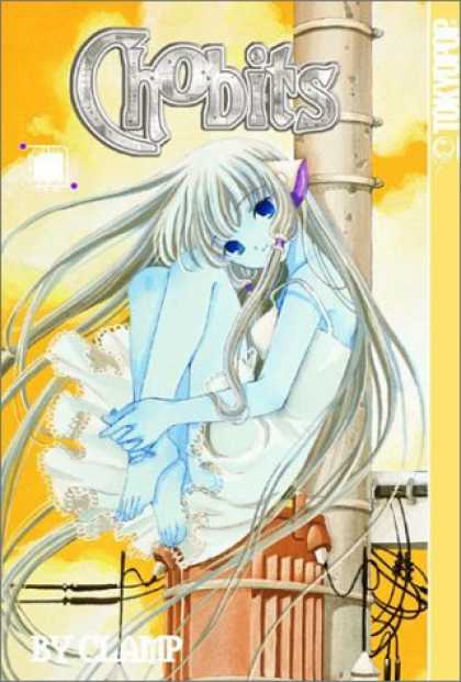 Bestselling Comics (2007) - Chobits, Volume 1 by Clamp - Chobits - Girl - Electric Pole - Blue Eyes - White Dress