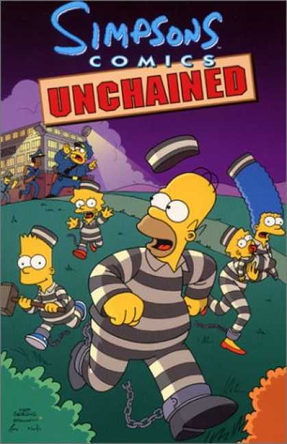 Bestselling Comics (2007) - Simpsons Comics Unchained by Matt Groening - Unchained - Homer Simpson - Jail - Bart Simpson - Lisa Simpson