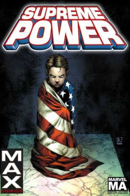 Bestselling Comics (2007) - Supreme Power Vol. 1: Contact by J. Michael Straczynski - Supreme Power - Max - American Flag - Boy - Marble Floor