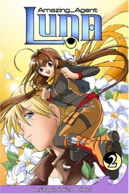Bestselling Comics (2007) - Amazing Agent Luna Volume 2 (Amazing Agent Luna) by Nunzio Defilippis - Luna - Flowers - Long Hair - Blue Eyes - Black And Orange Suit