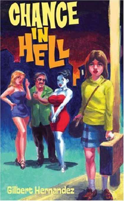Bestselling Comics (2007) - Chance in Hell by Gilbert Hernandez - Busty Woman In Red - Busty Woman In Blue - Man In Green Shirt - Young Woman With Purse - Clunky Shoes