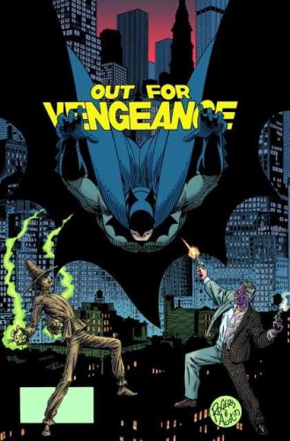 Bestselling Comics (2007) - Batman: Dark Detective by Steve Englehart - Batman - Two Face - Scarecrow - Buildings - Gunfire