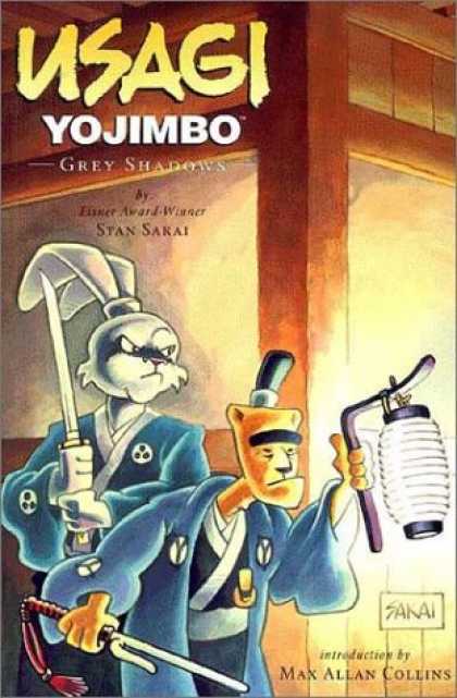 Bestselling Comics (2007) - Grey Shadows (Usagi Yojimbo, Book 13) by Stan Sakai - Japanese Warrior Cats - Robes - Sashes - Swords - Lantern