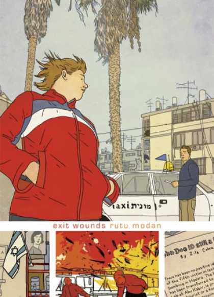 Bestselling Comics (2007) - Exit Wounds by Rutu Modan - Exit Wounds - Rutu Modan - Bomb Blast - Waiting Car - Israel Flag