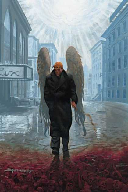 Bestselling Comics (2007) - Lucifer, Book 11: Evensong by Mike Carey - Building - Rain - Blood - Coat - Man