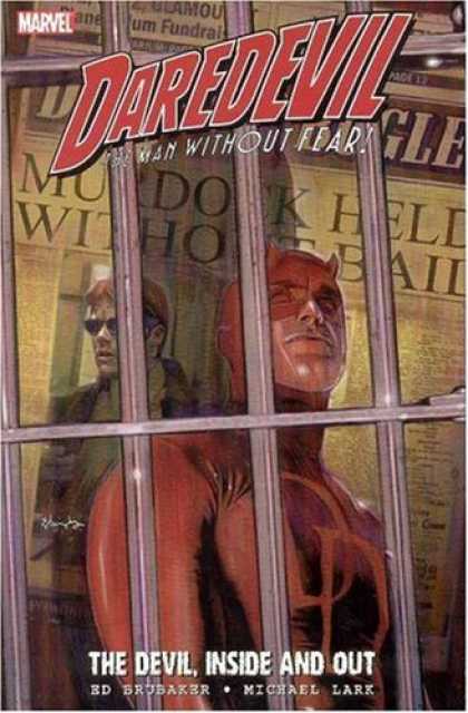 Bestselling Comics (2007) - Daredevil: The Devil, Inside and Out, Vol. 1 by Ed Brubaker - Devil - Horns - Bars - Fear - Michael Lark