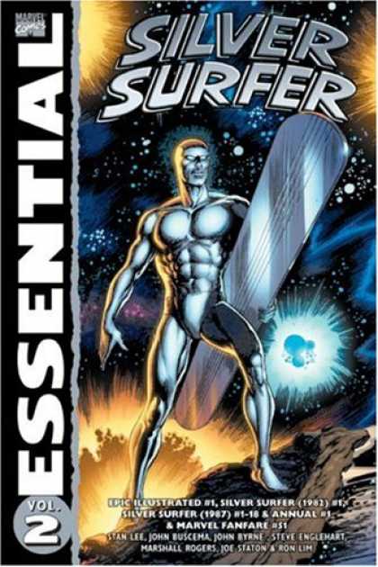 Bestselling Comics (2007) - Essential Silver Surfer, Vol. 2 (Marvel Essentials) by Stan Lee - Surf Board - Space - Explosions - Stars - Planet