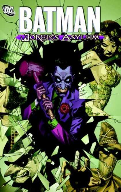 Bestselling Comics (2008) - Batman: Joker's Asylum by Joe Harris - Jokers Asylum - Joker Holds A Hammer - Blue And Green Suit - Poisen Ivy - Penguin