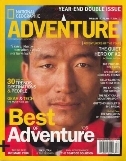 Bestselling Magazines (2008) - National Geographic, Adventure, December/January 2009 Issue