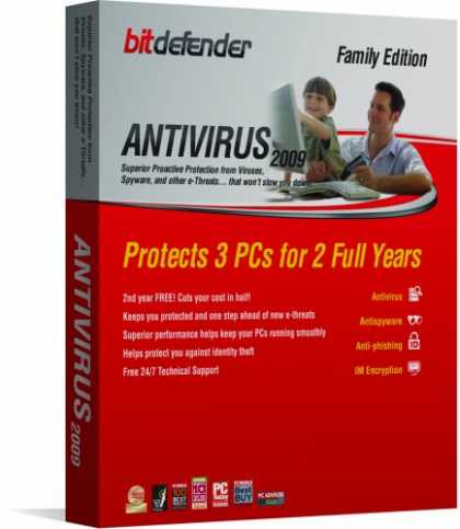 Bestselling Software (2008) - Bitdefender Antivirus 2009Â  - 2 Yr/3Pc