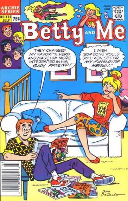 Betty and Me 159 - Girl Friend - Favorite Hero - Archie Series - Couch - Super Guy