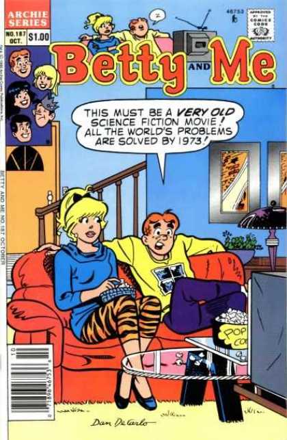 Betty and Me 187 - Archie - Archie On Couch - Television - Betty - Red Couch