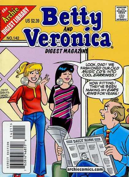 Betty and Veronica Digest 142 - Daily Horn - Dad - Betty - Veronica - Earrings