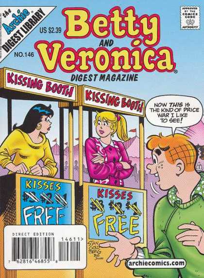 Betty and Veronica Digest 146 - Kissing Booth - Digest Magazine - Girls - Boys - Contest
