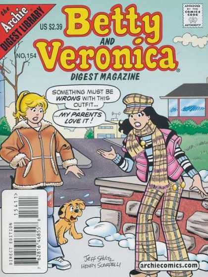 Betty and Veronica Digest 154 - Winter - Dog - Scarf - Girls - Street