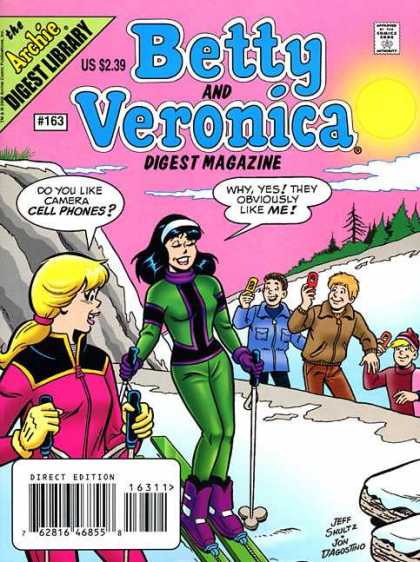 Betty and Veronica Digest 163 - Cell Phones - Ski Poles - Boys - Camera - 163