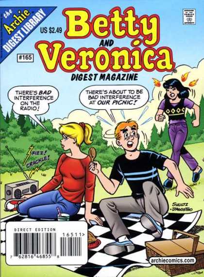 Betty and Veronica Digest 165 - Archie - Picnic - Blanket U0026 Picnic Basket - Chicken Drumstick - Portable Radio