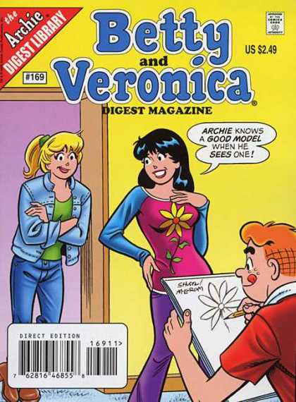 Betty and Veronica Digest 169 - Two Women - Drawing - Flower - Archie - Red Hair