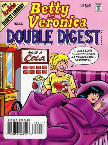Betty and Veronica Double Digest 132 - Cola - Popcorn - Popcorn Machine - Purple Bed - Sleepover