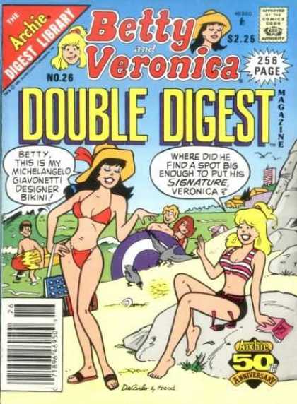 Betty and Veronica Double Digest 26 - Beach - Bikini - Wave - Boys - Sun Glasses