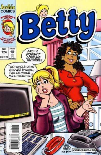 Betty and Veronica 124 - Archie Comics - No124 - Approved By The Comics Code Authority - Computer - Phone