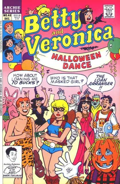 Betty and Veronica 46 - Archie Series - Halloween Dance - Jack-o-lantern - Cleopatra Outfit - Astronaut Suit