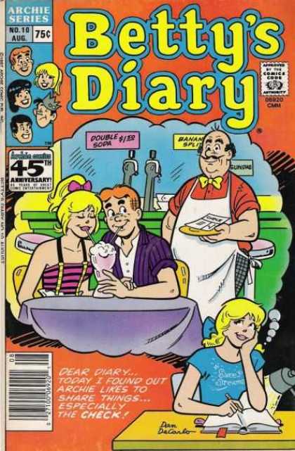 Betty's Diary 10 - Archie Series - Archie - Betty - Ice Cream Float - Check
