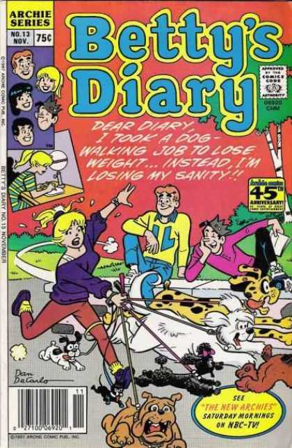 Betty's Diary 13 - Dear Diary - 45th Anniversary - Yellow Sweater - Homework - Dog Walking
